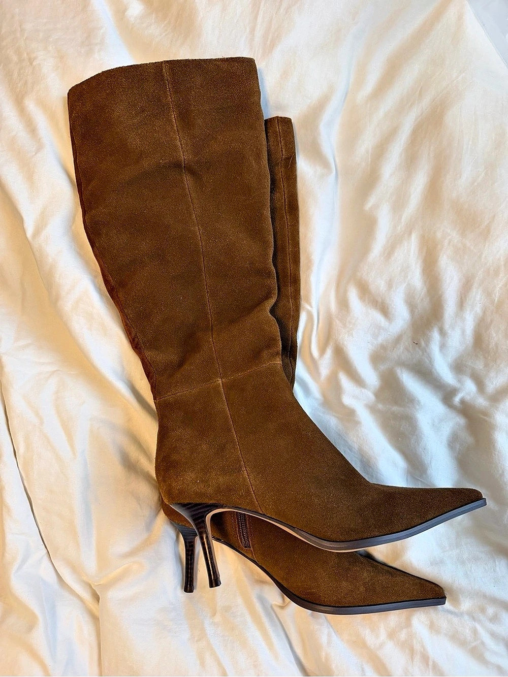NEW Steve Madden Lingo Pointed Toe Knee High Boot Brown Over-the-Knee Heeled Boo